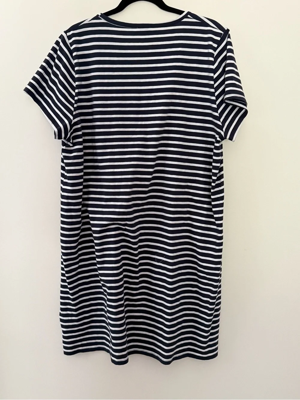 J. Crew 100% Cotton Navy & White Striped Short Sleeve T-Shirt Dress